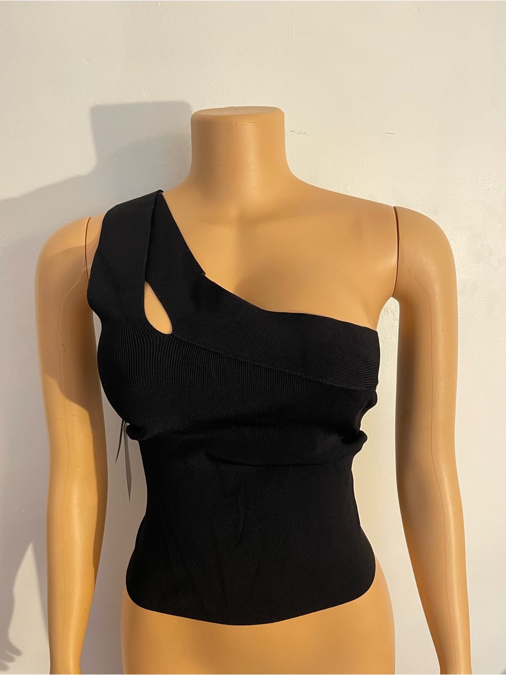 Bailey 44 “Shortcake Sweater” Black One-Shoulder Top